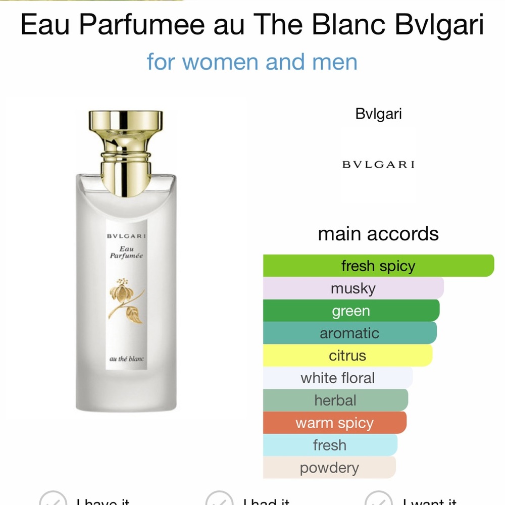 Eau Parfumee au The Blanc Bvlgari for women and men fragrance 75ml - Picture 2 of 6